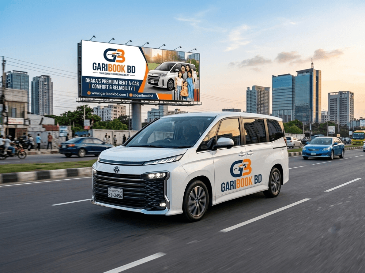 Realistic premium GariBook rental car in Dhaka